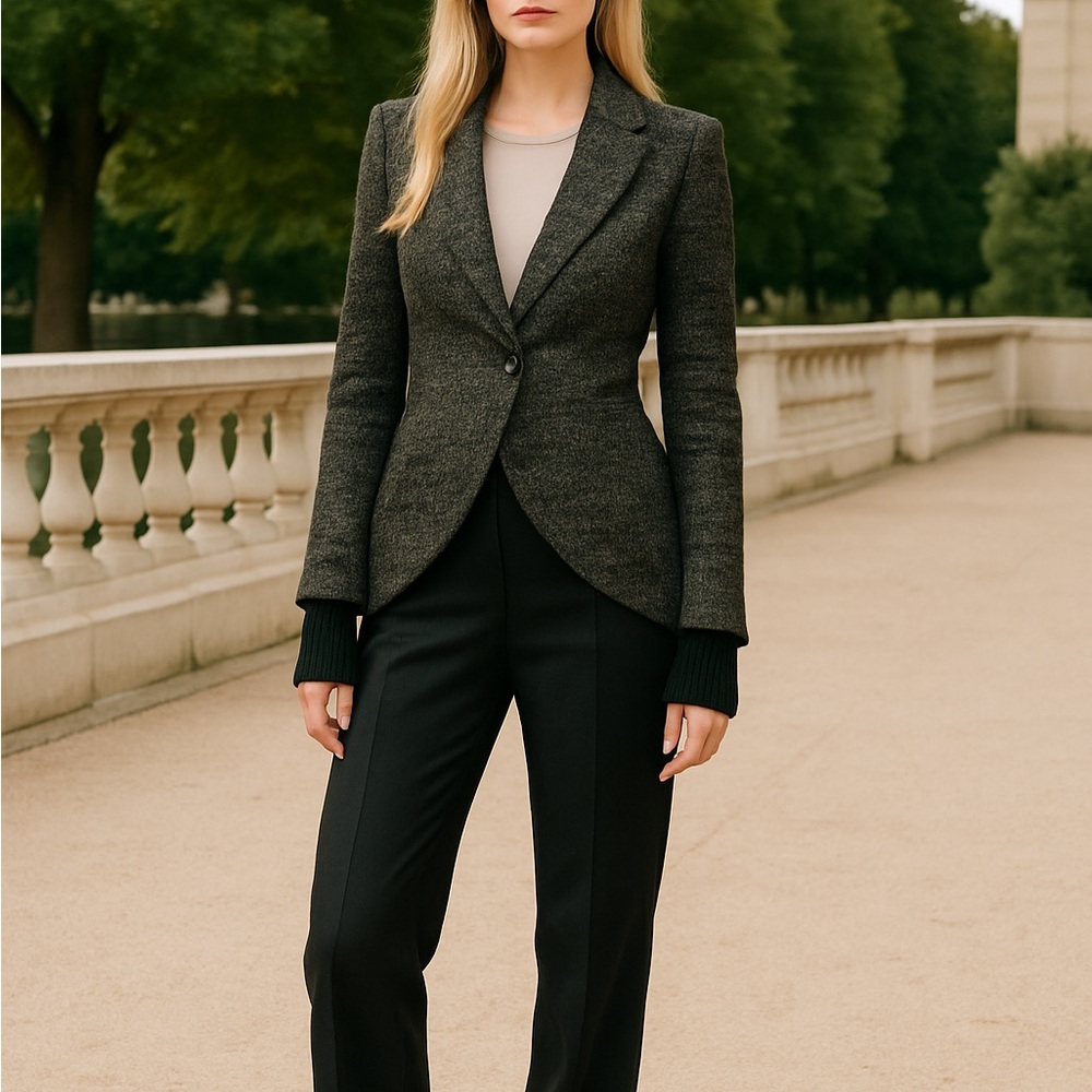 SMYTHE Linen Wool Blend Blazer Size 4